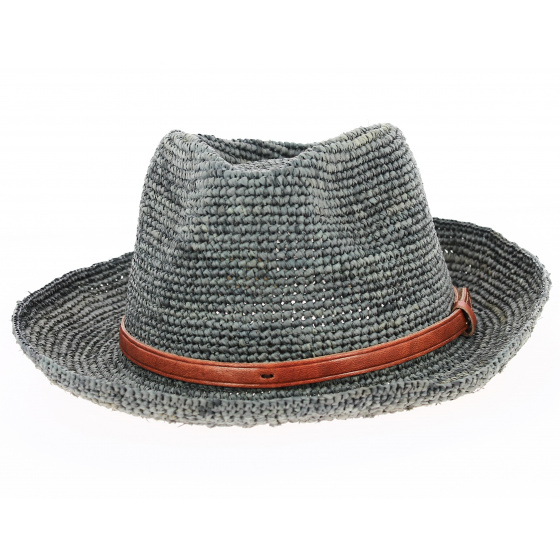 Chapeau Trilby Raphia Avignon vert-de-gris- Traclet