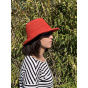 Red Camellia Raffia Breton Hat - Traclet