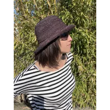 Chapeau breton Raphia Camélia Prune - Traclet  Reference : 8243 | Chapellerie Traclet
