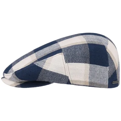 Kent Checkered Linen Flat Cap - Stetson Reference: 9203 | Traclet Hat Shop