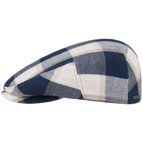Kent Checkered Linen Flat Cap - Stetson