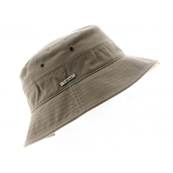 Taupe Cotton Denain Bucket Hat - Traclet