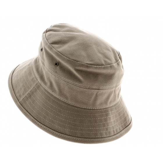 Taupe Cotton Denain Bucket Hat - Traclet
