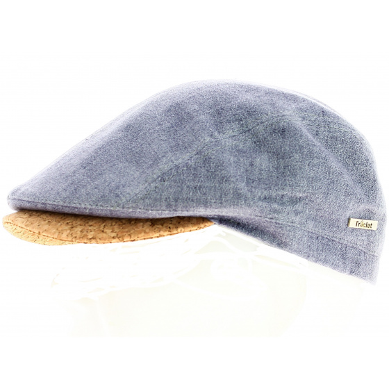Casquette Lin Sauvain Gris/Bleu- Traclet Casquette Lin Sauvain Gris/Bleu- Traclet