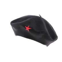 Béret Basque Che Etoile Noir & Rouge- Traclet  Reference : 9221 | Chapellerie Traclet