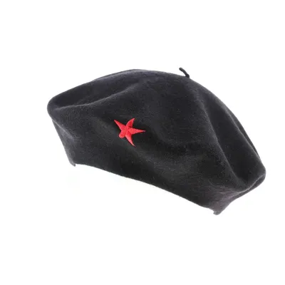 Black & Red Che Star Basque Beret - Traclet Reference: 9221 | Traclet Hat Shop
