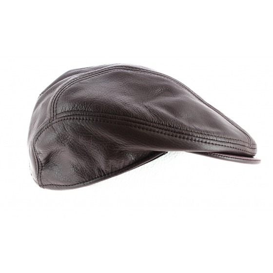 Casquette Plate Tanque Cuir Marron- Stetson