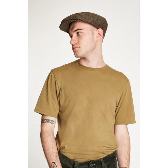 Brown Herringbone Chevron Brood Cap - Brixton