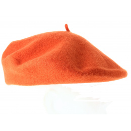 Classic Orange Wool Beret - Traclet