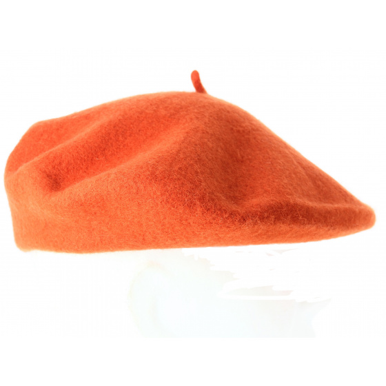 Classic Orange Wool Beret - Traclet