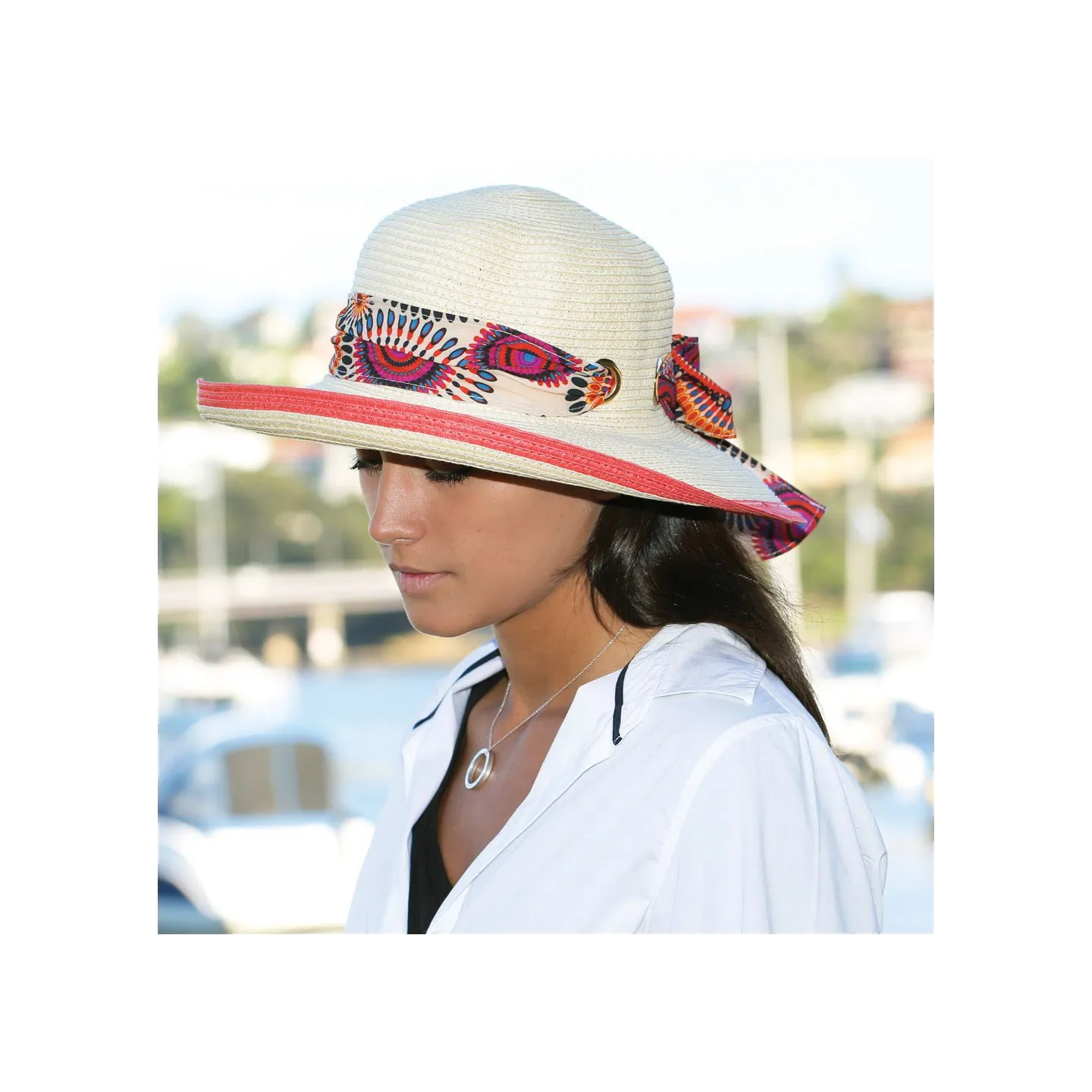 Chapeau anti uv lyon Hepburn ivoire Reference : 9241 | Chapellerie Traclet