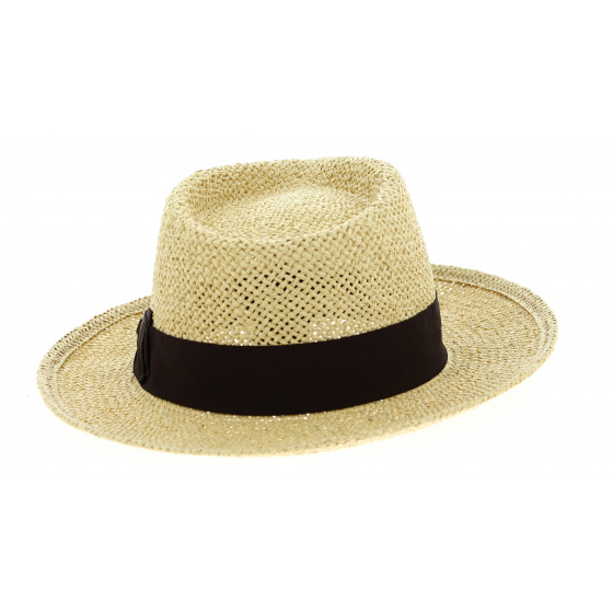 Brixton Swindle Natural Paper Straw Fedora Hat