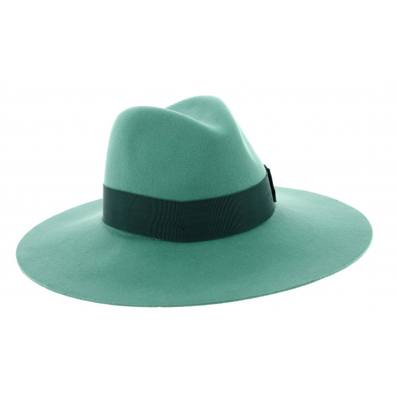 Green Wool Felt Piper Wide-Brimmed Hat - Brixton