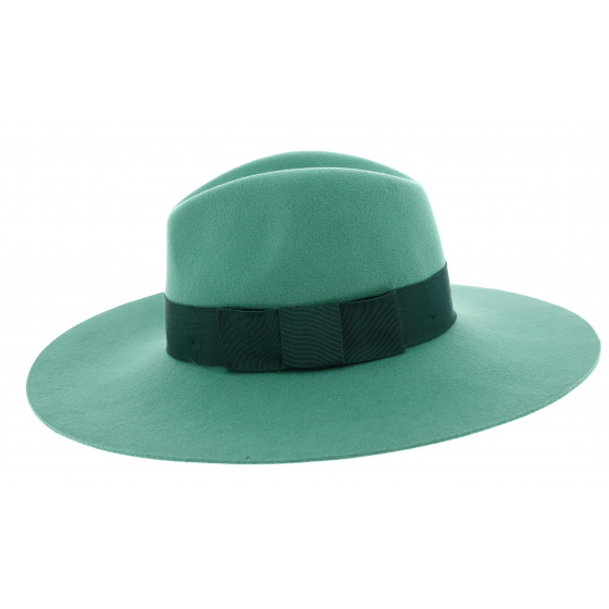 Green Wool Felt Piper Wide-Brimmed Hat - Brixton