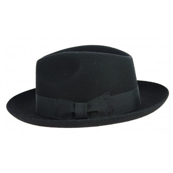 Chapeau Fedora Mayfair Feutre Laine Noir - Traclet Chapeau Fedora Mayfair Feutre Laine Noir - Traclet
