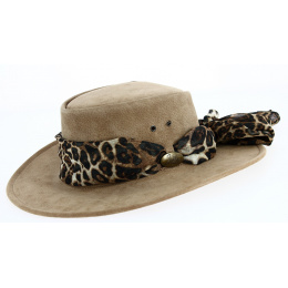Chapeau Australien cuir femme Marron - Jacaru
