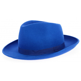 Blue Tunon Wool Felt Fedora Hat - Traclet