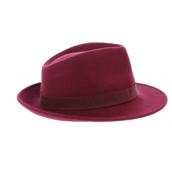 burgundy fedora hat