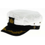 White Cotton Captain's Marine Cap - Traclet