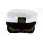 Capt'aine White Cotton Navy Cap - Traclet