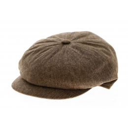 Brown Silk Lavaudieu Newsboy Cap - Fléchet