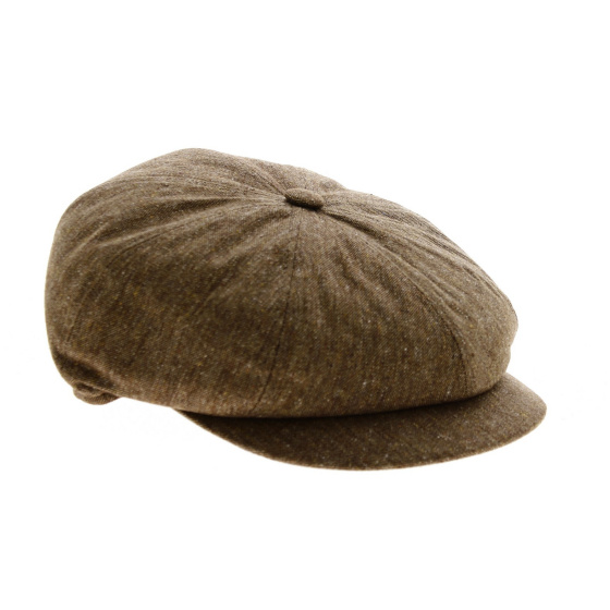 Brown Silk Lavaudieu Newsboy Cap - Fléchet