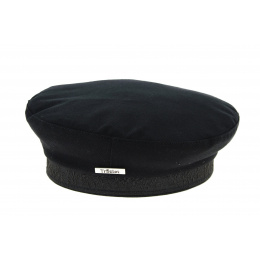 Black Cotton Camden Beret Cap - Traclet