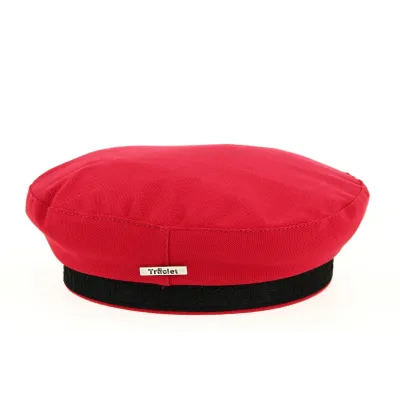 Red Cotton Camden Cap Beret - Traclet Reference: 9277 | Traclet Hat Shop