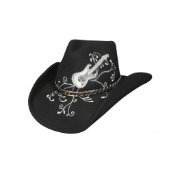 Chapeau de Cowboy Rock'n Roll Legend Feutre Laine Noir - Bullhide