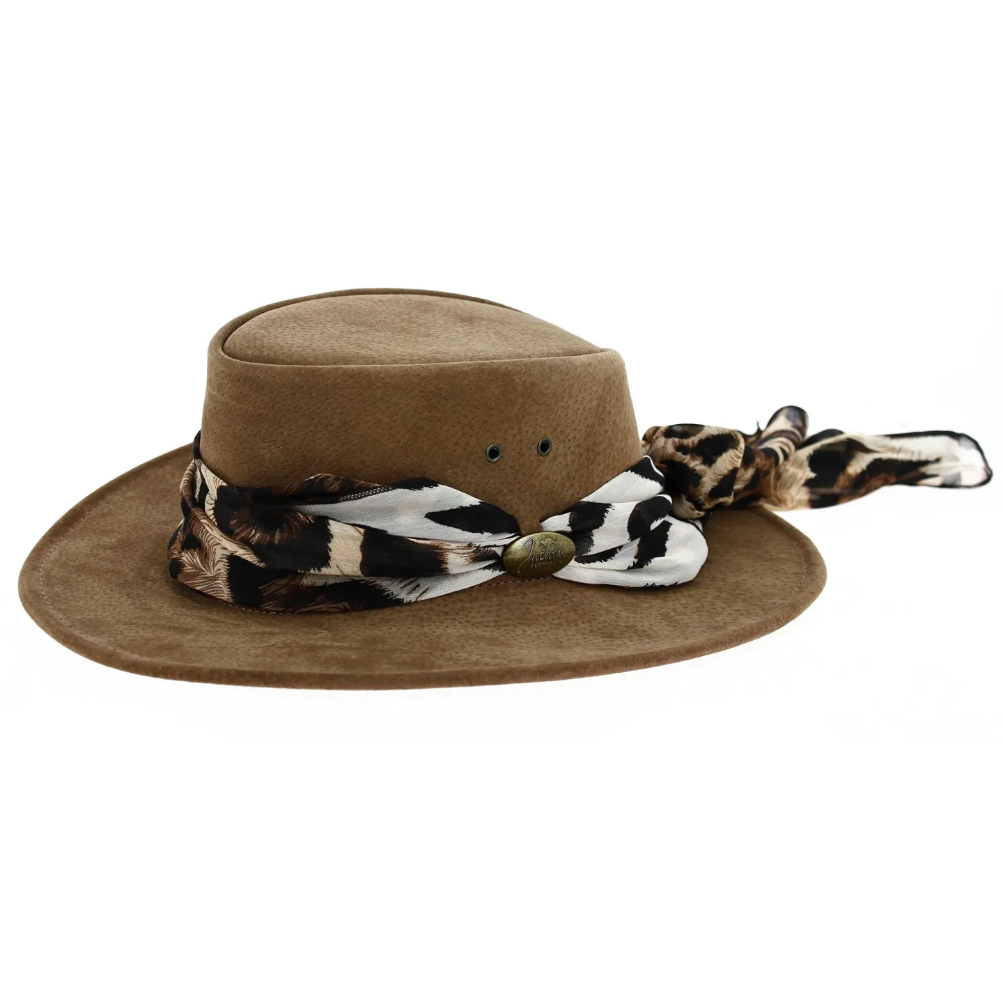 Chapeau Australien cuir femme Marron - Jacaru Reference : 6951 | Chapellerie Traclet