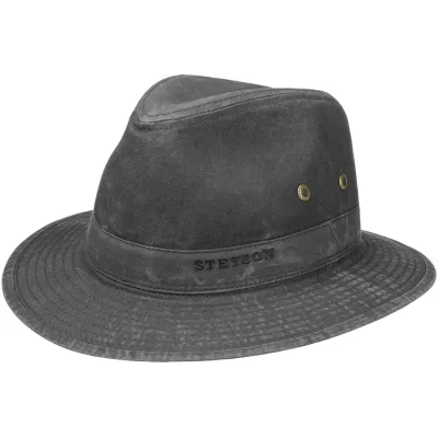 Chapeau Traveller Virginia Coton Biologique Noir-Stetson