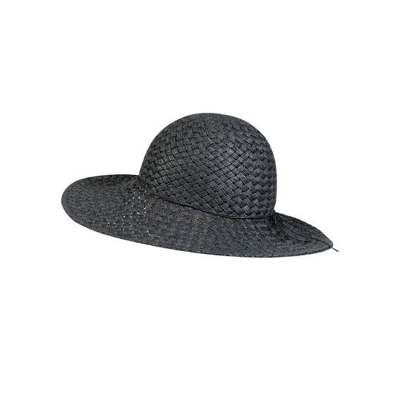 Black Paper Straw Jones Wide Brim Hat - Traclet