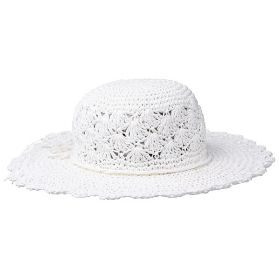 Jailly White Paper Straw Wide-Brim Hat - Traclet
