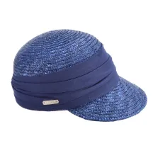 Navy Natural Straw Cap - Seeberger Reference: 6958 | Traclet Hat Shop