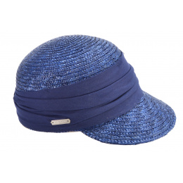 Navy Natural Straw Cap - Seeberger