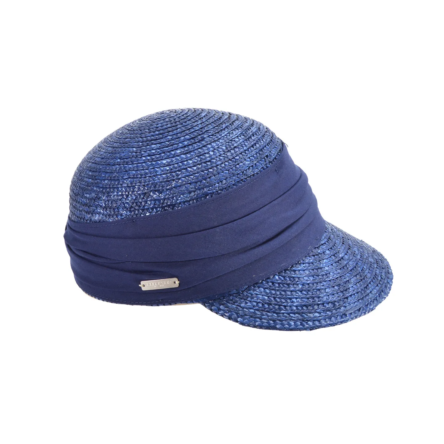 Navy Natural Straw Cap - Seeberger Reference: 6958 | Traclet Hat Shop