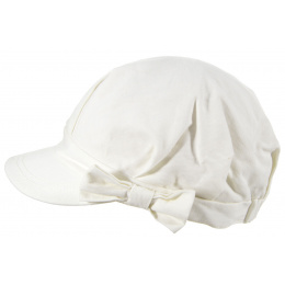 Emma White Summer Newsboy Cap - Seeberger