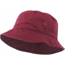 Burgundy Cotton Bucket Hat