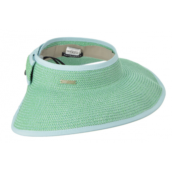 Blue & Green Bottomless Straw Capeline - Seeberger