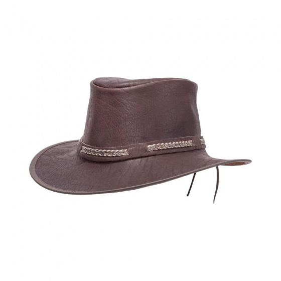 Brown Leather Traveller Bison Hat - American Hat Makers
