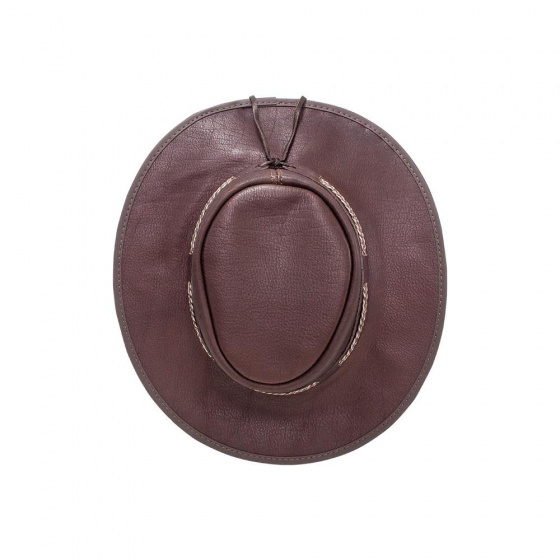 Brown Leather Traveller Bison Hat - American Hat Makers