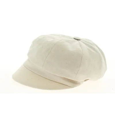 Beige Cotton Newsboy Cap with Bow - Traclet Reference: 9331 | Traclet Hat Shop