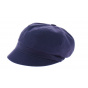 Navy Cotton Newsboy Cap with Bow - Traclet