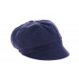 Navy Cotton Newsboy Cap with Bow - Traclet