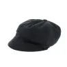 Black Cotton Neaux Newsboy Cap - Traclet Reference: 9335 | Traclet Hat Shop