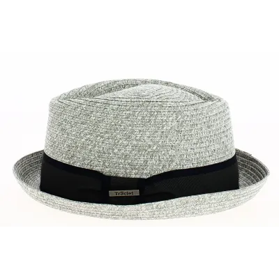 Chapeau PorkPie Ambérieux Paille Papier Gris - Traclet Reference : 9336 | Chapellerie Traclet