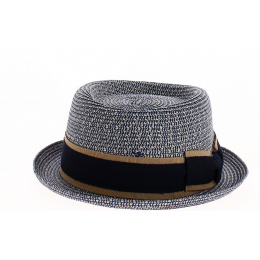 Chapeau PorkPie Indian Wells Papier Bleu- Traclet