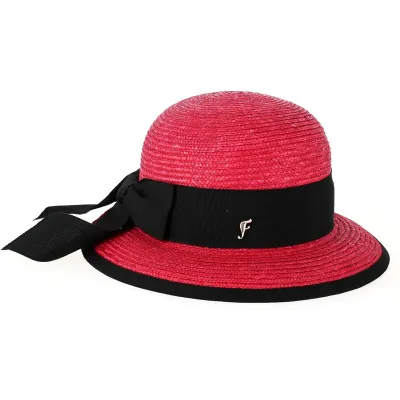 Santornin Red Straw Cloche Hat - Fléchet  Reference : 3553 | Traclet Hat Shop