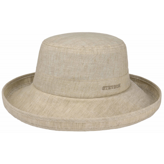 Beige Linen Ladies Wide Brim Hat - Stetson