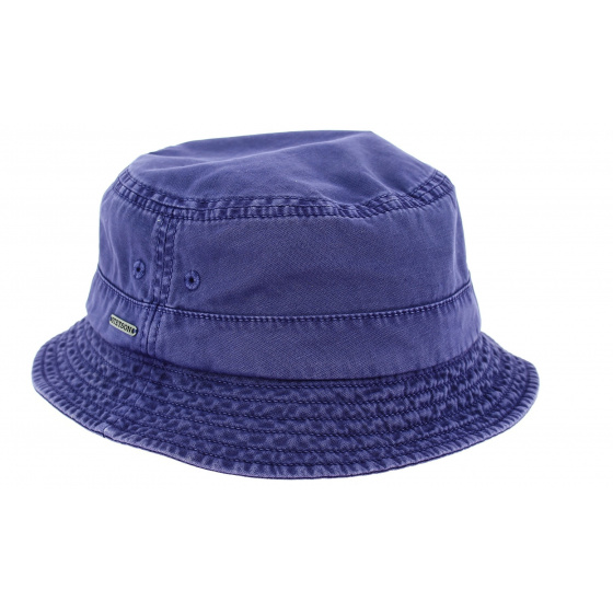 Purple Washed Cotton Bucket Hat - Stetson